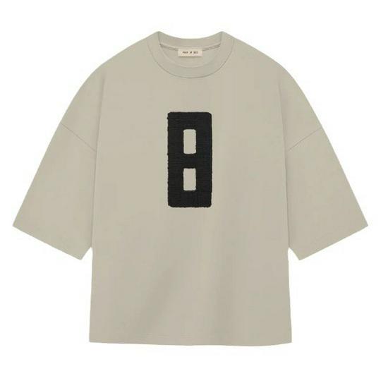 ESSENTIALS Season 8 Trendy American Loose Fit High Street Number 8 Short-Sleeve T-Shirt for Men and Women