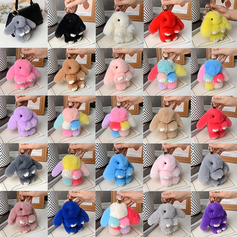 15Cm Rabbit Fur Keychain Women Bag Car Key Chain Pendant Decoration Jewelry Bags
