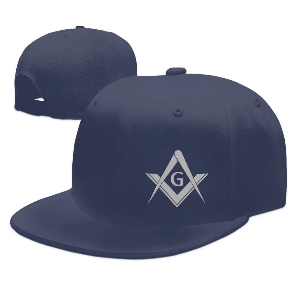 Verstellbare Baseballkappe Trucker-Kappe Unisex/Unisex/Damen - Freimaurer Logo Quadrat und Zirkel 1 Schwarz