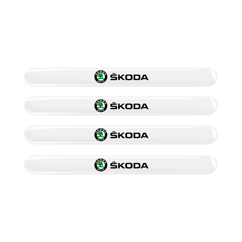 4/8Pcs Car Door Handle Sticker Protective Film Decals Accessories For Skoda Octavia MK2 MK3 2 3 A7 Fabia Karoq Kodiaq Rapid afx388