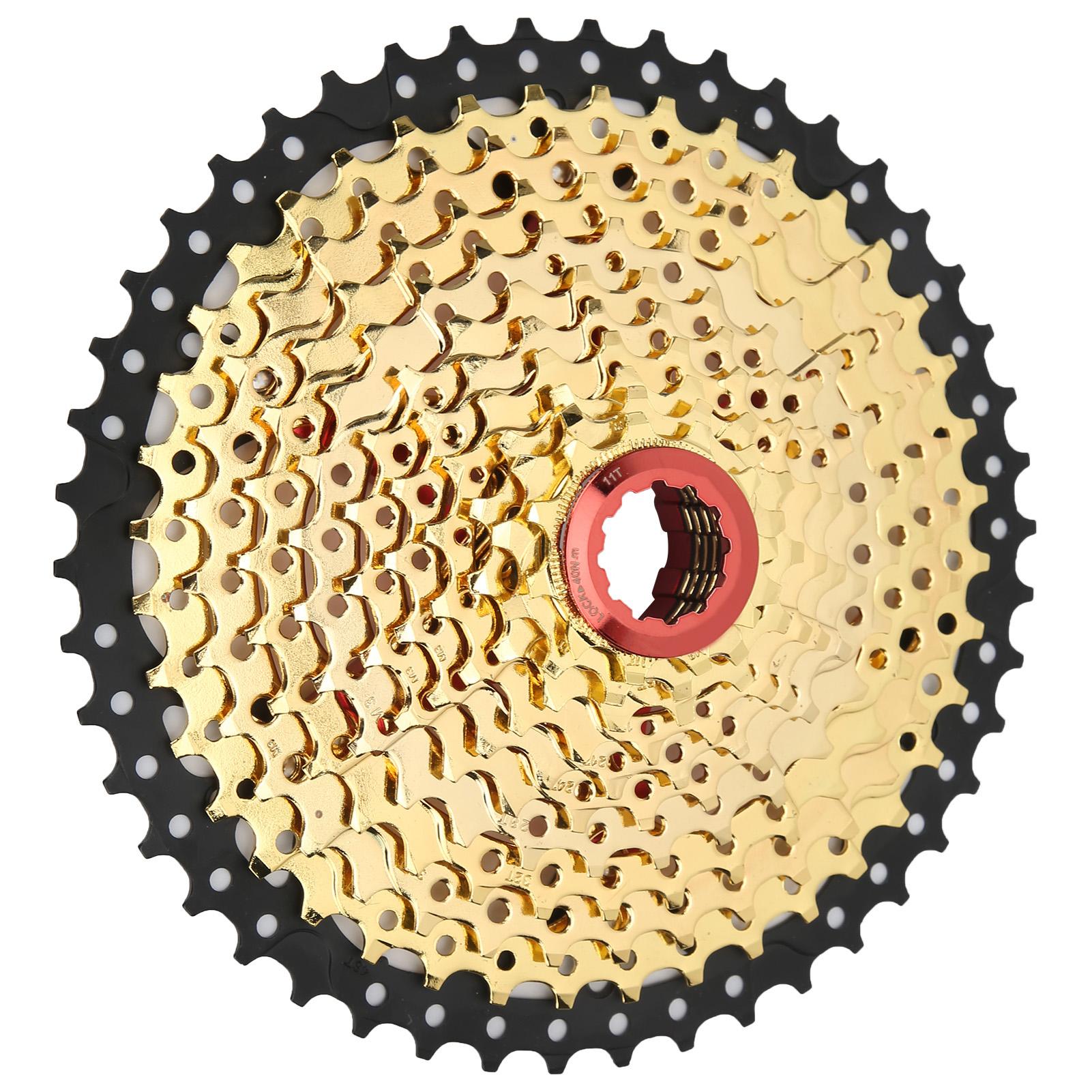 Bike Freewheel Cassette Sprocket 11 Speed 46T Bicycle Replacement Accessory Black Golden