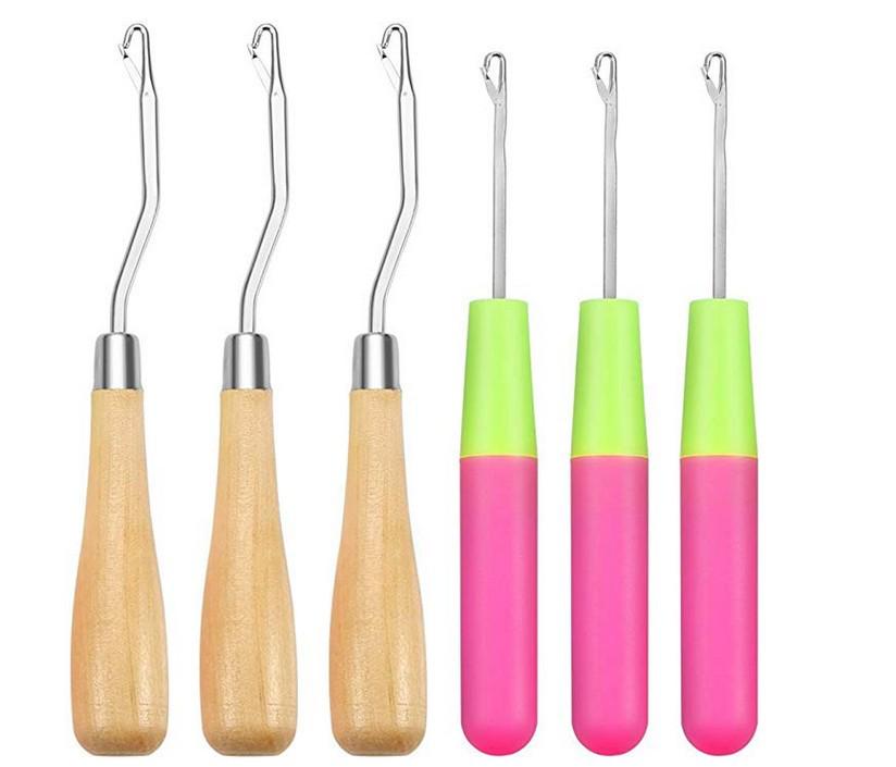5-Piece Dreadlocks & Wig Crochet Hook Set with Wood and Plastic Handles
