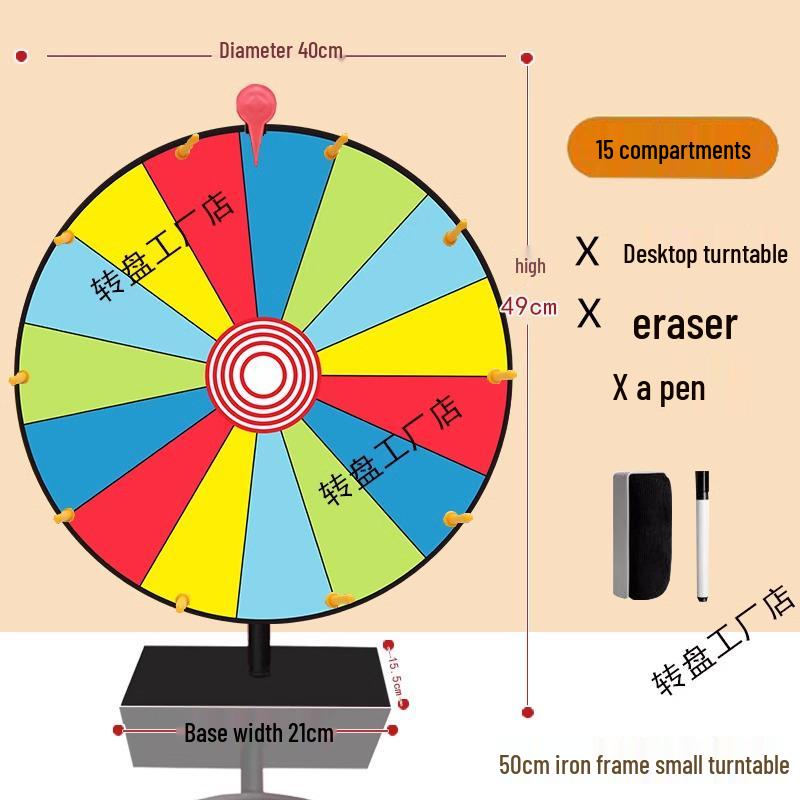 Entertainment Game Turntable: Wipeable Iron Lucky Lottery Spinner