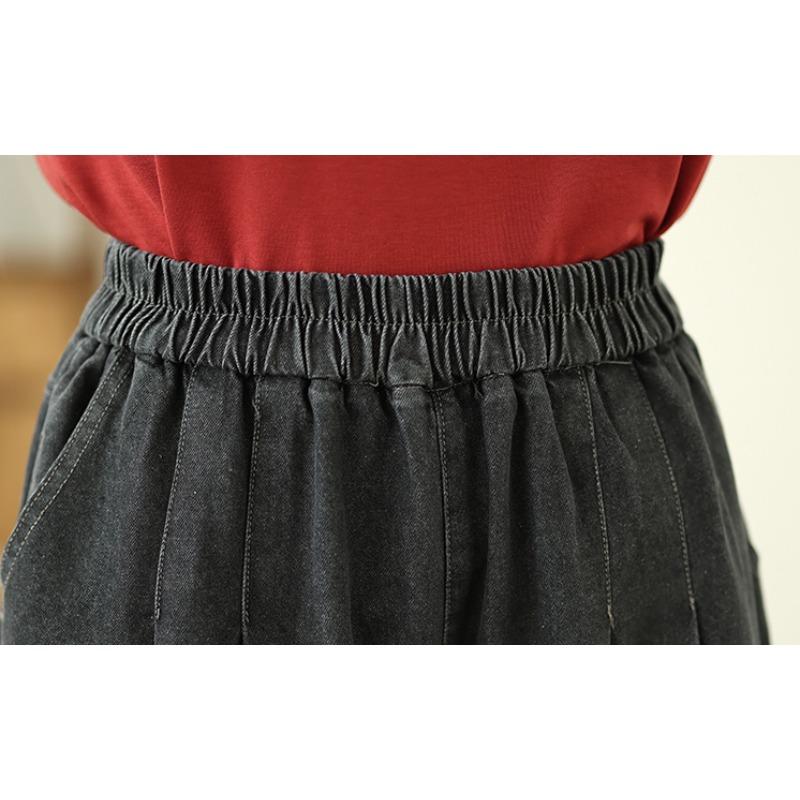 DIMANAF 2025 New Summer Basic Vintage Jeans Harem Pants Casual Elastic Women Loose Denim Trousers Wide Leg Pants