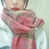 Mohair Winter Cashmere Scarves Tassel Long Shawl Retro Plaid Wool Scarf  Girl