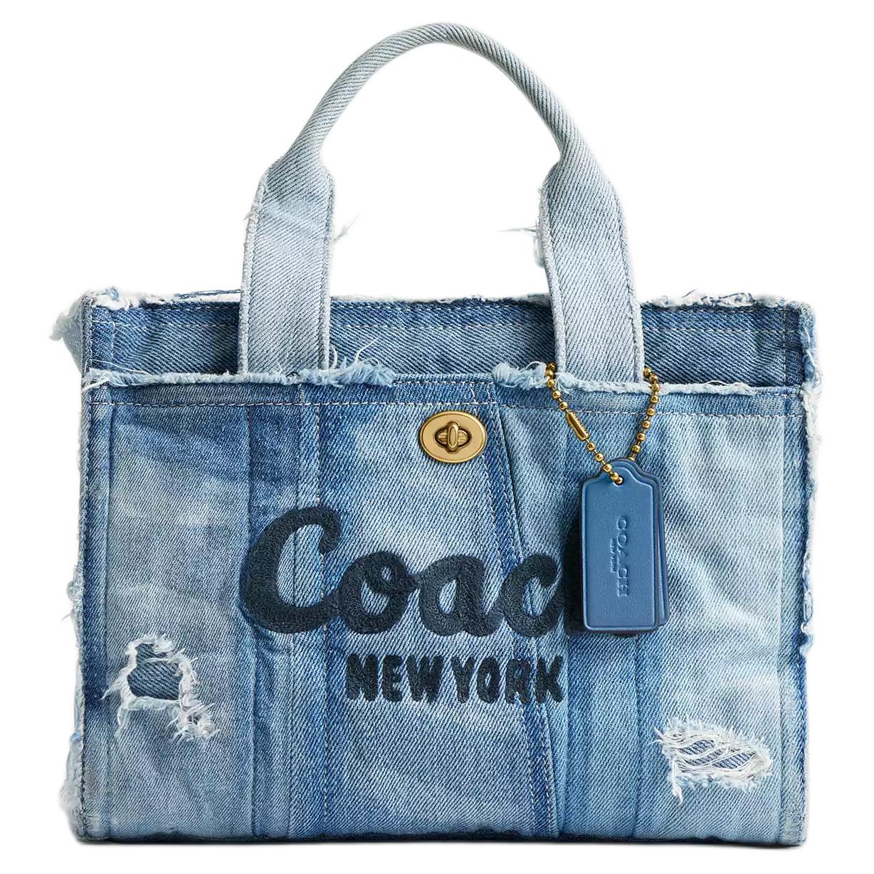 

Coach Cargo 26 Logo Zip Closure Denim Tote Bag Women tote Denim-Blue CCX13-B4EI Basic Set (Bag+Dust Bag)