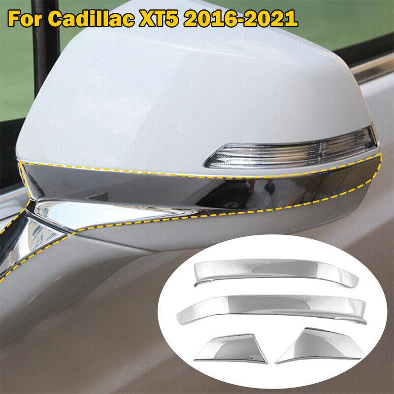 For Cadillac XT5 2016-2024 4Pcs ABS Chrome Car Sticke Rearview Side Mirror Strip Trim Strip Cover Door Rear View Exterior ABS
