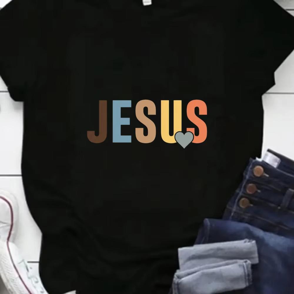 Unisex Jesus Faith Graphic Tshirt Religious Christian Believer Print Casual Short Sleeve Inspirational Faith Tee For Unisex Unisex