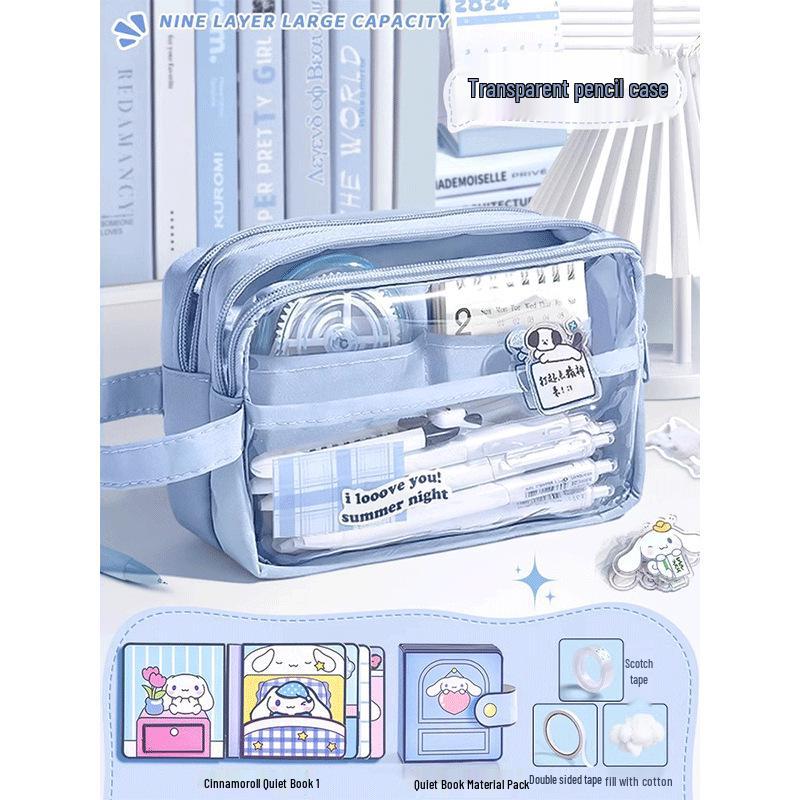 9-Tier Large Capacity Flip-Top Pencil Case for Girls and Boys - Ideal for Elementary and Junior High School Students