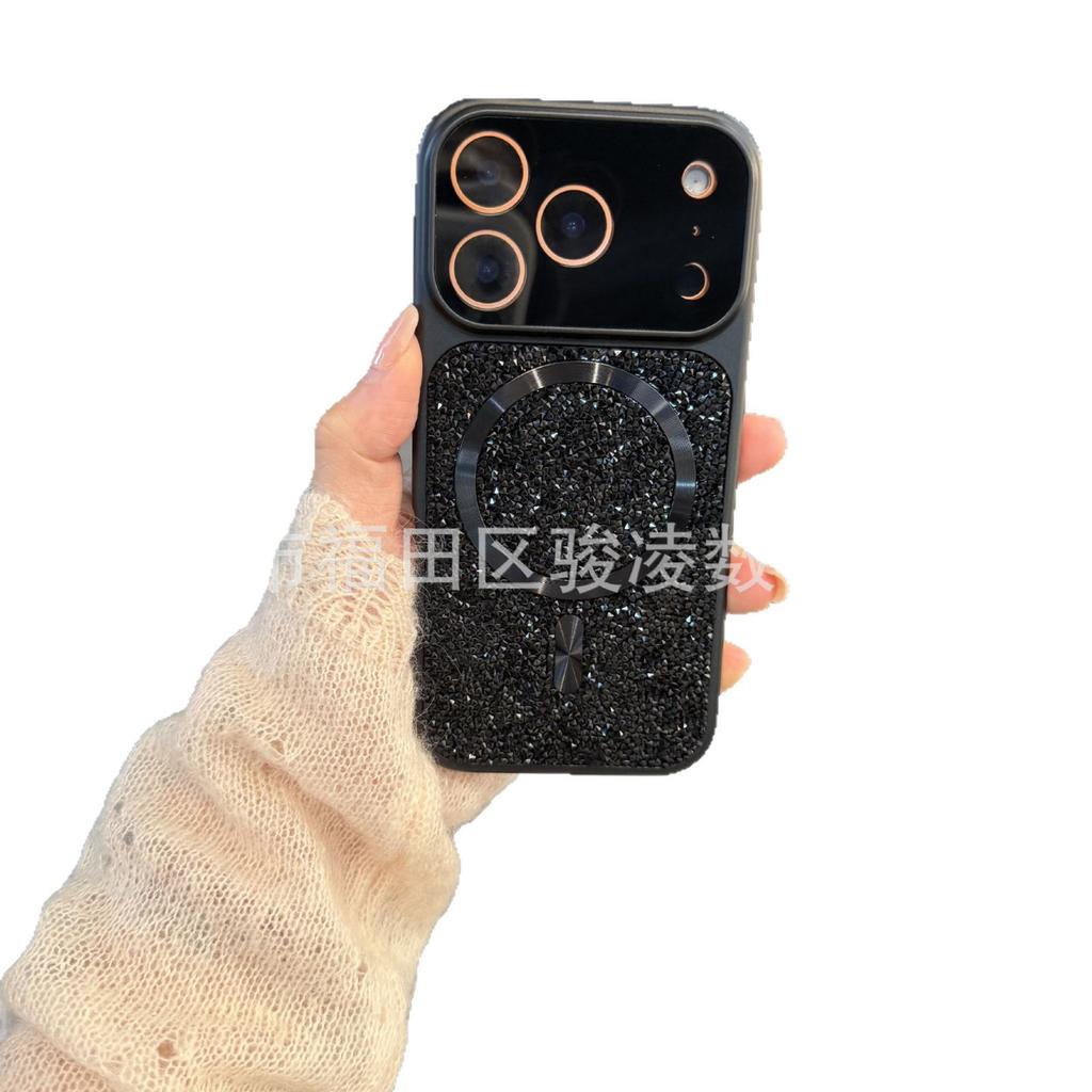 The new magnetic suction is suitable for Apple 17promax mobile phone case iPhone16 brick 15 all-inclusive 14 luxury 13 anti-drop.