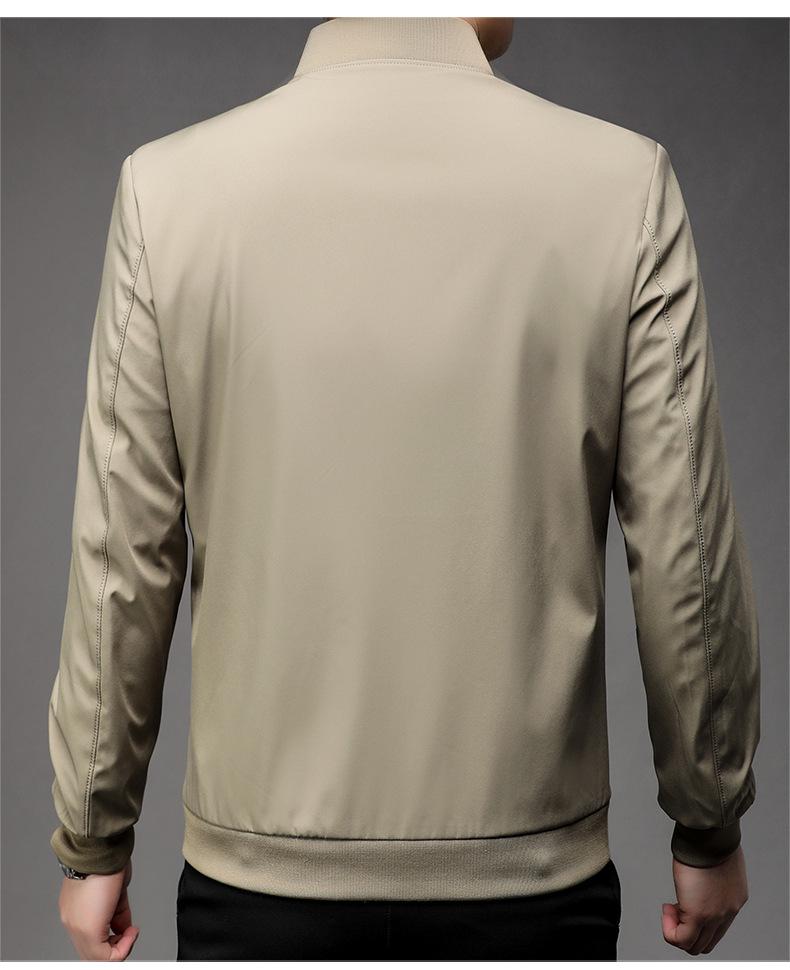 Autumn 2025 Men's Stand Collar Loose Fit Jacket - Urban Solid Color, Long Sleeve, Simple Style