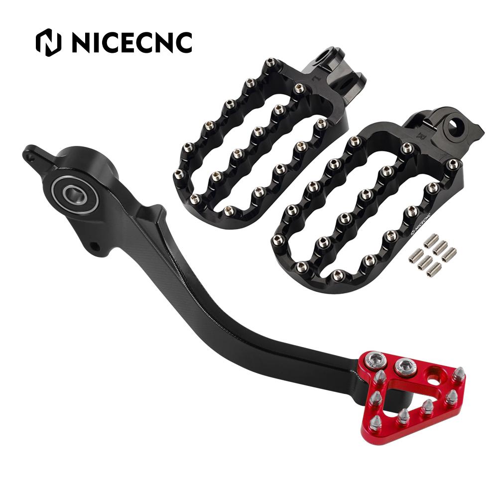 NICECNC Motorcycle Large Footrests Footpeg/Brake Pedal Brake Lever for KTM 690 SMC R 690 Enduro R 690 SMCR 2011-2018 2019-2025
