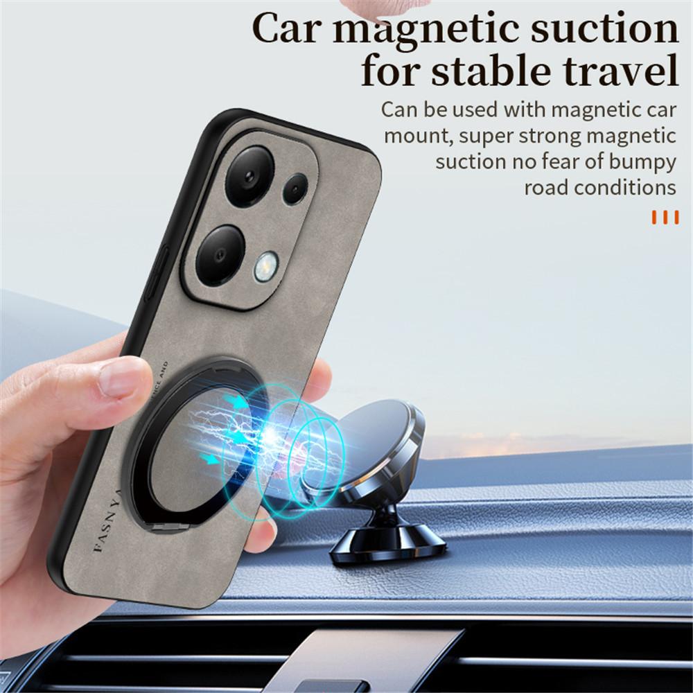 Luxury Sheepskin Magnetic Leather Holder Phone Case For Xiaomi Redmi Note 13 Pro Plus 11S 10S 9S 12 11 10 Stand Shockproof Cover