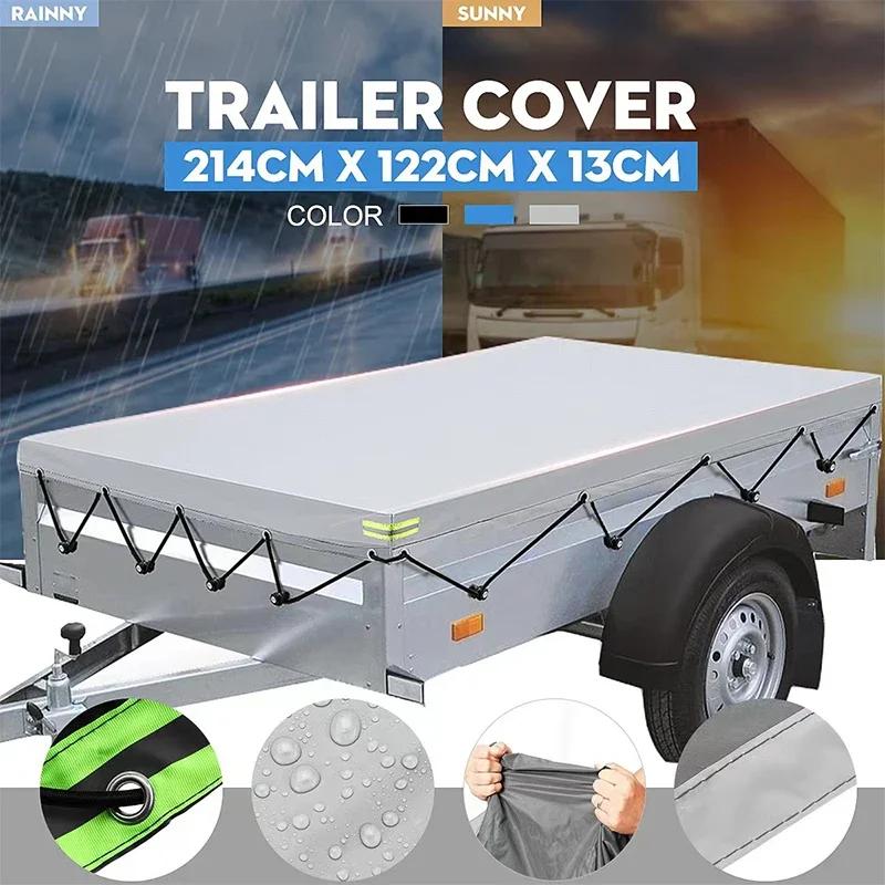 214x122cm Waterproof Dustproof 420D Oxford Tarpaulin Trailer Cloth Truck Canopy UV Protection Cover Tray Trailer Cover