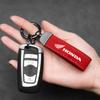 AAAKU1 Suede Leather Car Logo Keychain Key Holder Pendant Ring Decoration For Honda CB400 CB650 FCBF Motorcycle Keyring Accessories