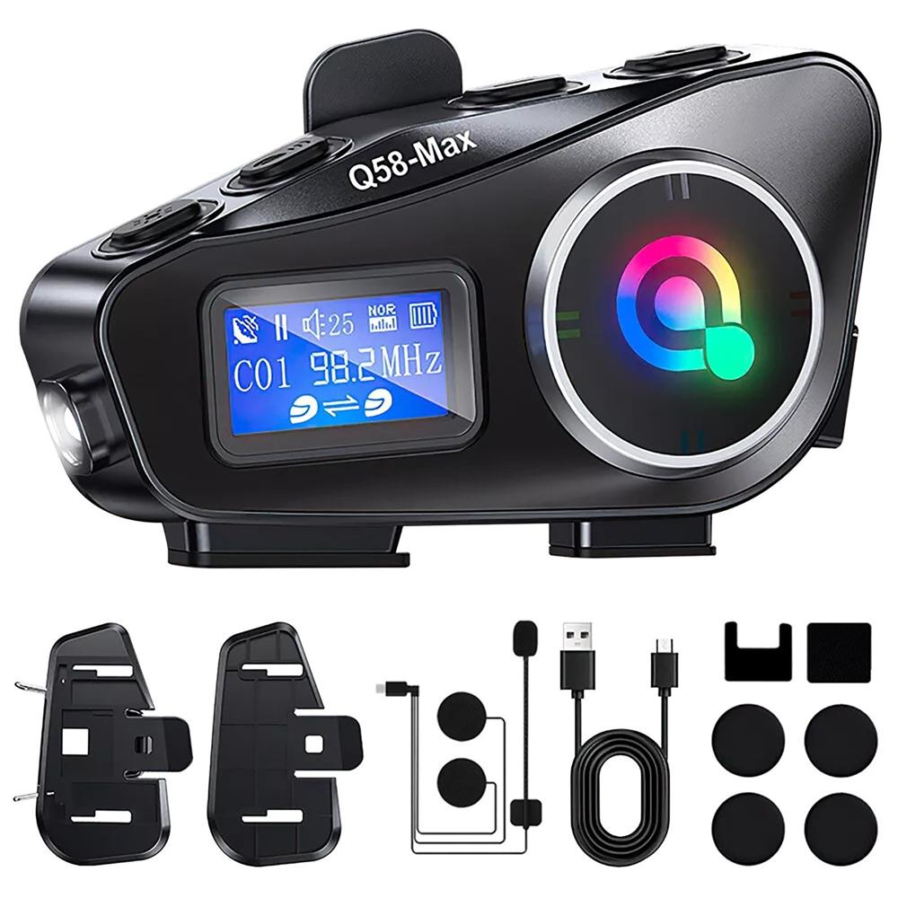 Car Bluetooth Headset Motorcycle Intercom Helmet LCD Waterproof maximum 32G
