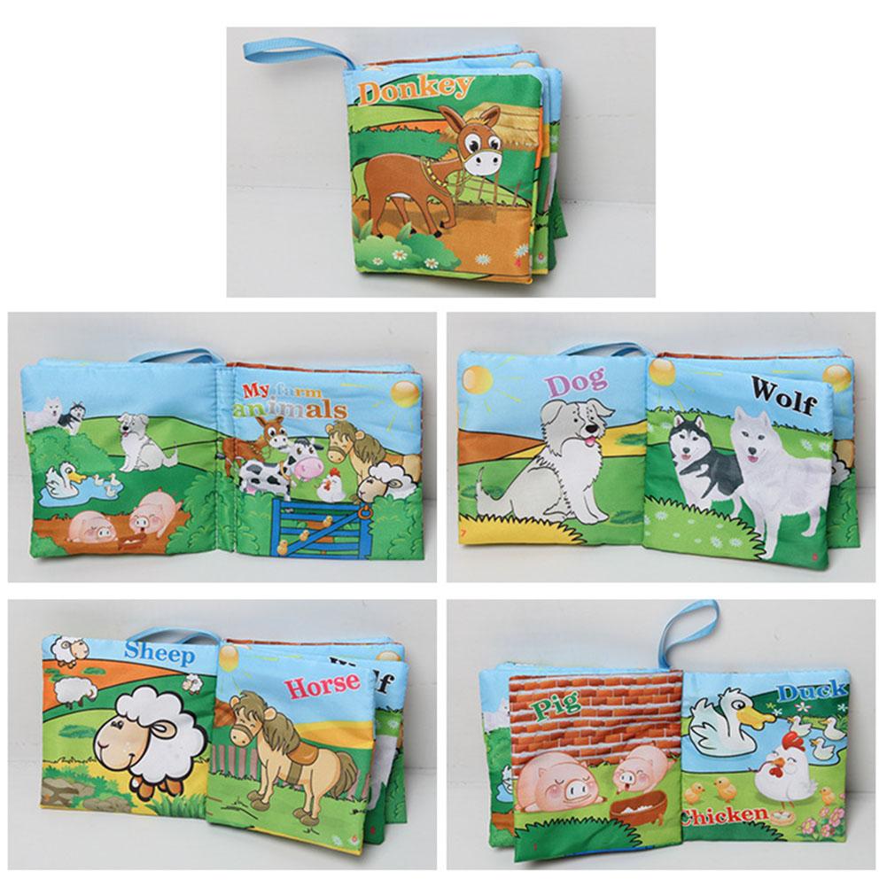 6-12PC Early Learning for Infants Soft Cloth Books Creative Squeezing and Folding Animals Ocean Books Puzzle Toys Gifts for Children