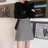 Petite Plaid High-Waist A-Line Skirt: Summer 2024 Hip-Hugging Short Design