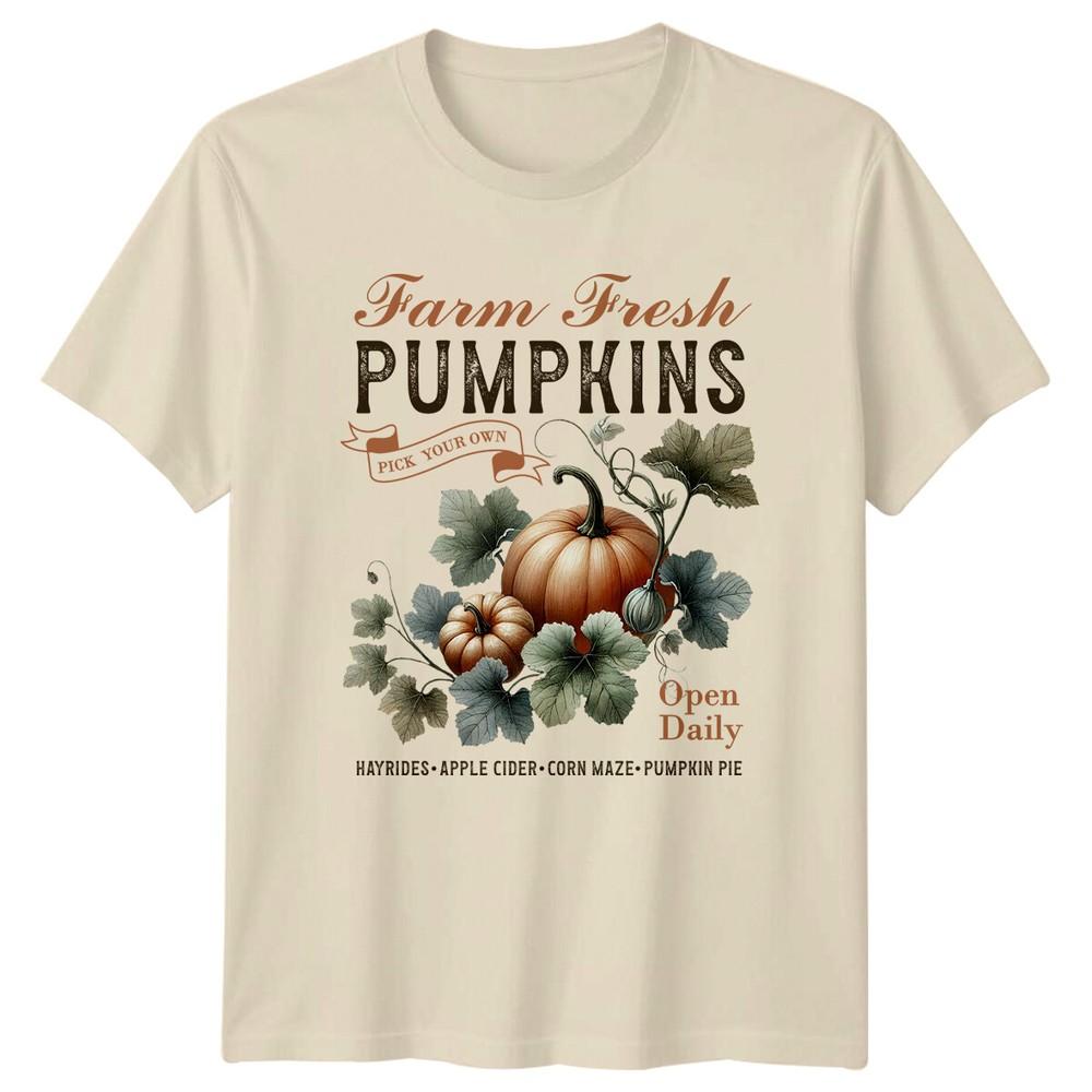 Farm Fresh Pumpkins TShirt Retro Foodie Pick Your Own Open Daily a