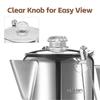 1.2L Outdoor Stainless Steel Coffee Percolator 9 Cup Moka Pot Portable Coffee Maker for Camping Home Kitchen & Home Brewing
