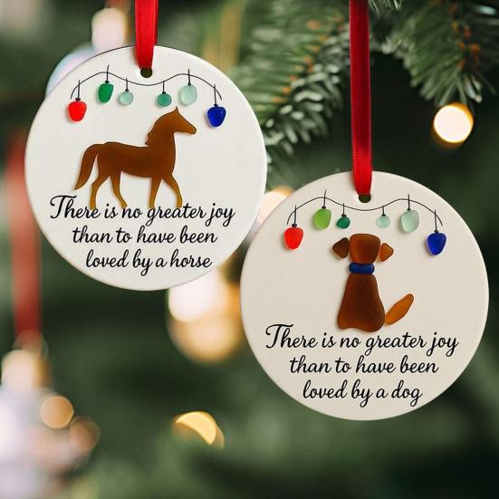 Umění z mořského skla Zvířecí ozdoba Ručně vyrobená závěsná ozdoba z mořského skla Pes/Kočka/Kůň na vánoční stromeček Pobřežní domácí dekorace Pamětní dárek pro milovníky zvířat