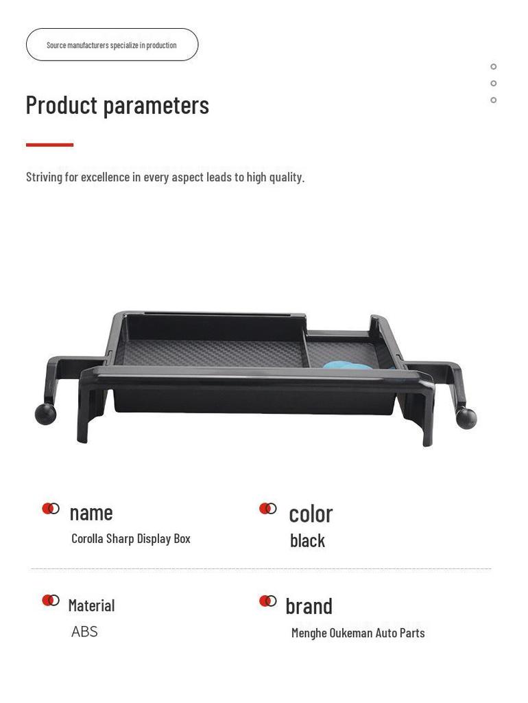 Toyota Corolla Dash Organizer: Center Console Screen Rear Storage, Phone Holder, ETC Box