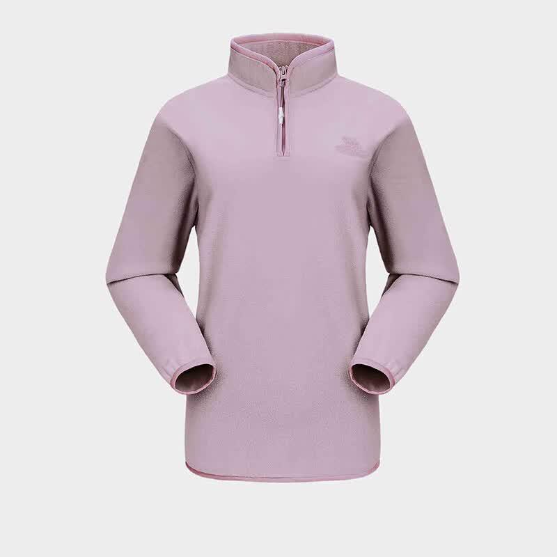 CAMEL Women s Warm Fleece Half-Zip Stand-Up Collar Pullover S
