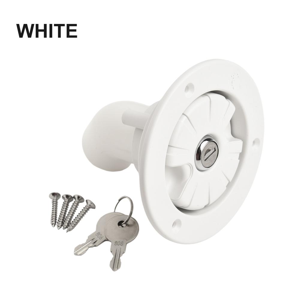 RV Water Filler Cap with Industrial Curved Texture and Reverse Venting Design Suitable for Caravans and Campers