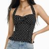 Slim Fit Halter Ruffle Vest Top Sleeveless Women Camisole Comfortable Y2k Dot Crop Top Summer