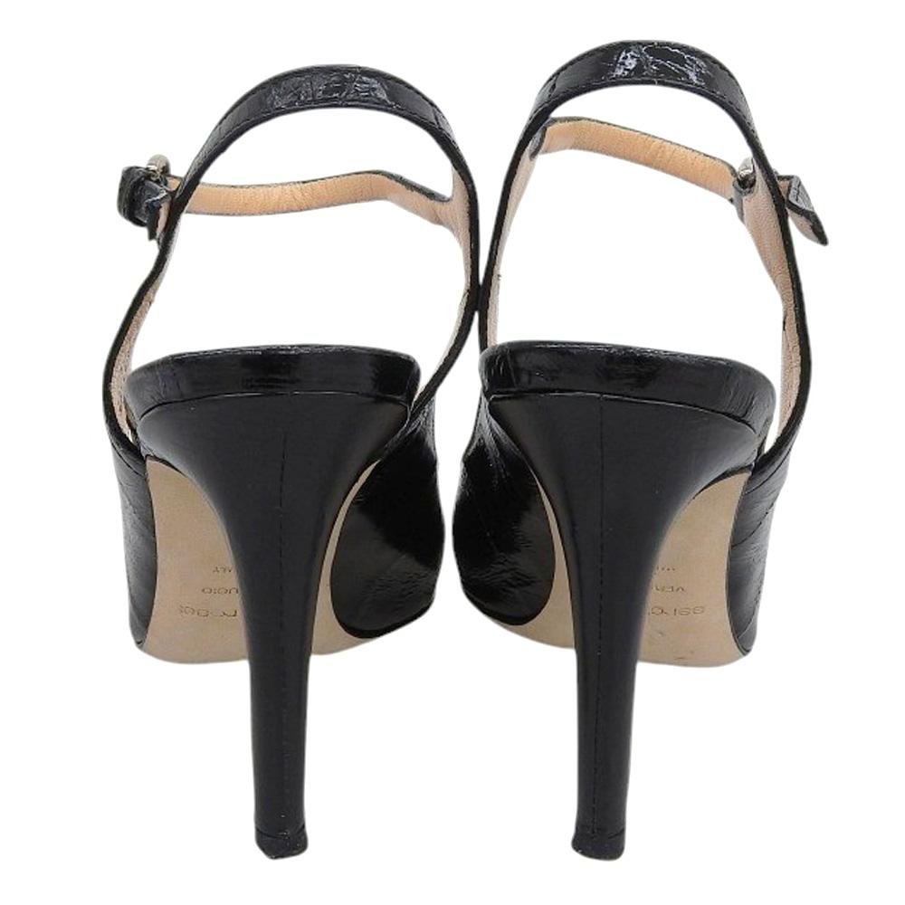 Sergio Rossi Leather ankle strap pumps for women, black, size 38 shoes 38 blackUsed