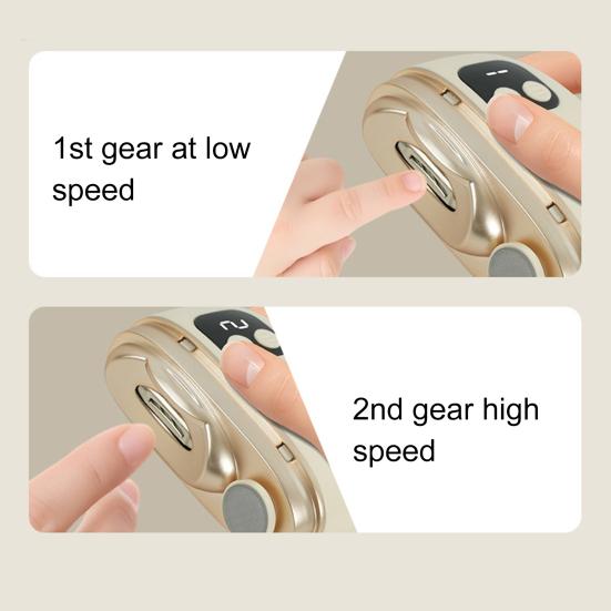 Automatic Electric Nail Clipper 2-In-1 Baby Nail Trimmer with LED Light Kids Adults Seniors Manicure File Fingernail Cutter Polisher Grinder