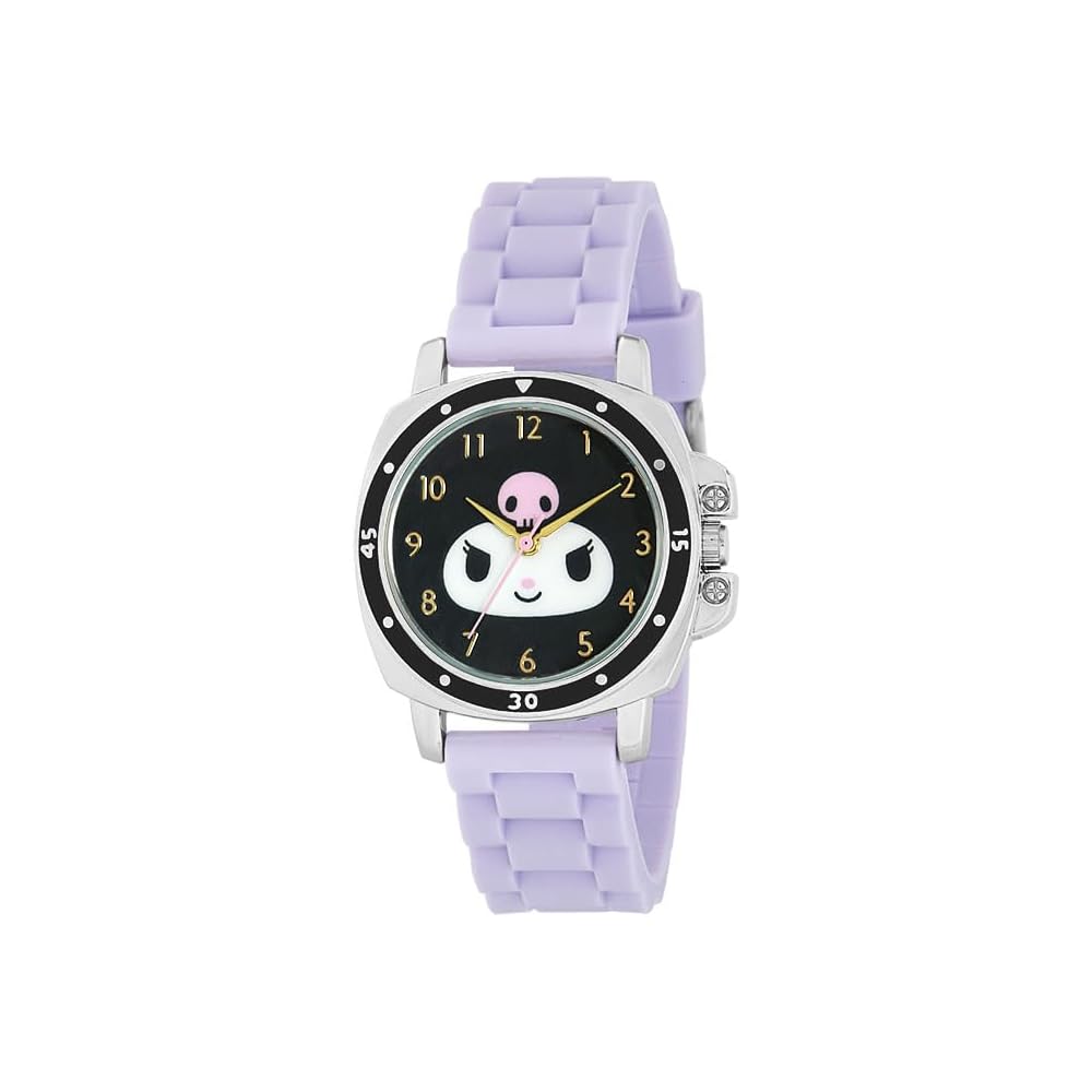 San Flame J-Axis Sanrio Rubber Big Face Watch Kuromi CR3C0008-KUP Women s Purple