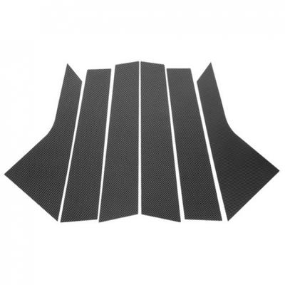 6 Pcs Door Pillar Window Trim for Cadillac XT5 17-23 Carbon Fiber Pattern Black