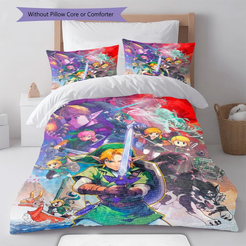 Fantasy Games  Pattern Bedding Quilt Set Quilt Cover Pillowcase Home Decoration Birthday Gift (1 * duvet cover + 2 * pillowcase, without core)