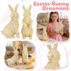 Cute Easter Rattan Bunny Decoration For Home And Desktop Display