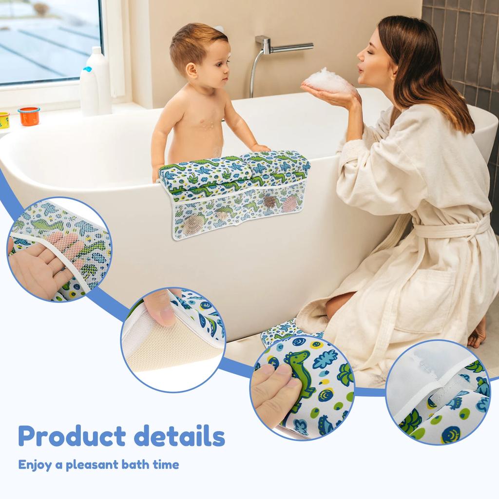 Baby Bath Mat Kneeler and Elbow Rest Pad Set Nonslip Bath Pad Waterproof Bathtub Elbow Kneeling Support Mat Bathroom Accessories