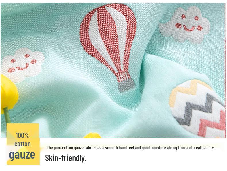 Class A 100% Cotton Six-Layer Gauze Blanket for Children - Lightweight Air Conditioning Quilt, Available In Single/Double Sizes for Summer