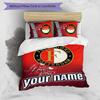 3pcs Custom Name Football club logo Bedding Set Duvet Cover Closure Includes 1 Duvet Cover&2 Pillowcases for All Seasons Bedroom Decor