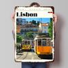Lisbon Portugal Travel Poster Customized Vintage Metal Signs Wall Art Retro Tin Plaque for House Decoration Home Decorations