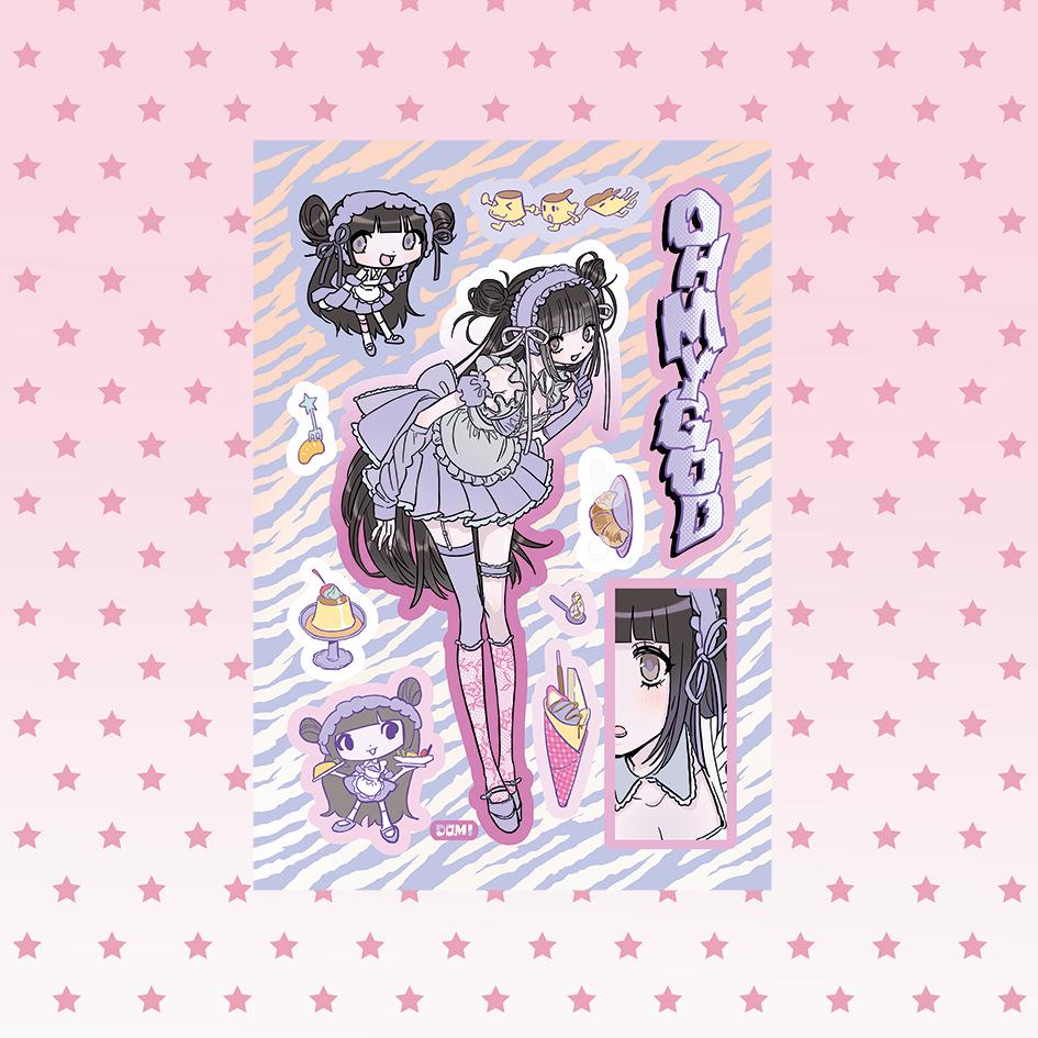 Domi Korean Style Sweet & Cool Girl Character Sticker Book – Creative Journal Stickers