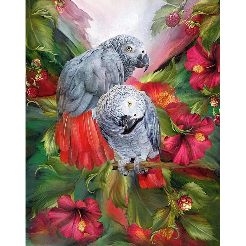 Full Square Diamond Painting Parrot Animals Bird Mosaic Diamond Embroidery Scenery Cross Stitch Home Decoration New Year Gift