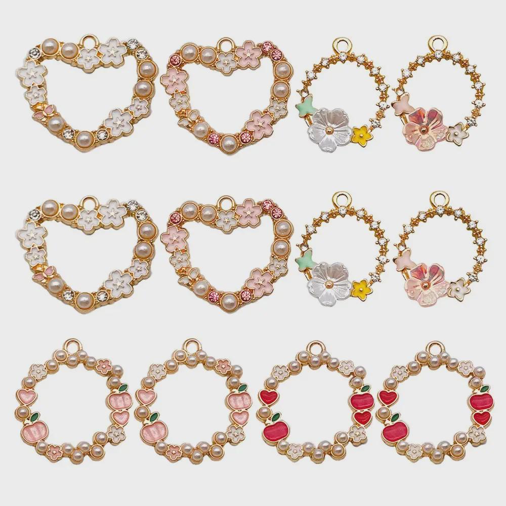 

Кольцо Love Ring с жемчужным венком и серьги Flower Apple, брелок, ювелирные аксессуары