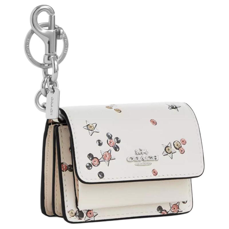 

COACH Klare star print keychain cow leather bag peripherals women s chalk white chalk white білий