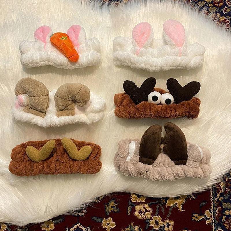 Hairband Cat Coral Plush Headband Cute Soft Hair Bow Headband Hairband Wash Face Makeup Headband Bandage Accessories