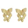 Women's Double Layer Linear Butterfly Earrings with Long Tassels and Rhinestones on Hooks