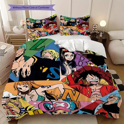 Nami Luffy Zoro Sanji Soft Comfortable Duvet Cover, Children's Bedding Set Gift, Various Sizes Available LXR159