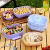 Compact Student Double/Single Layer Plastic Lunch Box with Lid - Portable Bento for Office Workers, Fruit, or Salads.