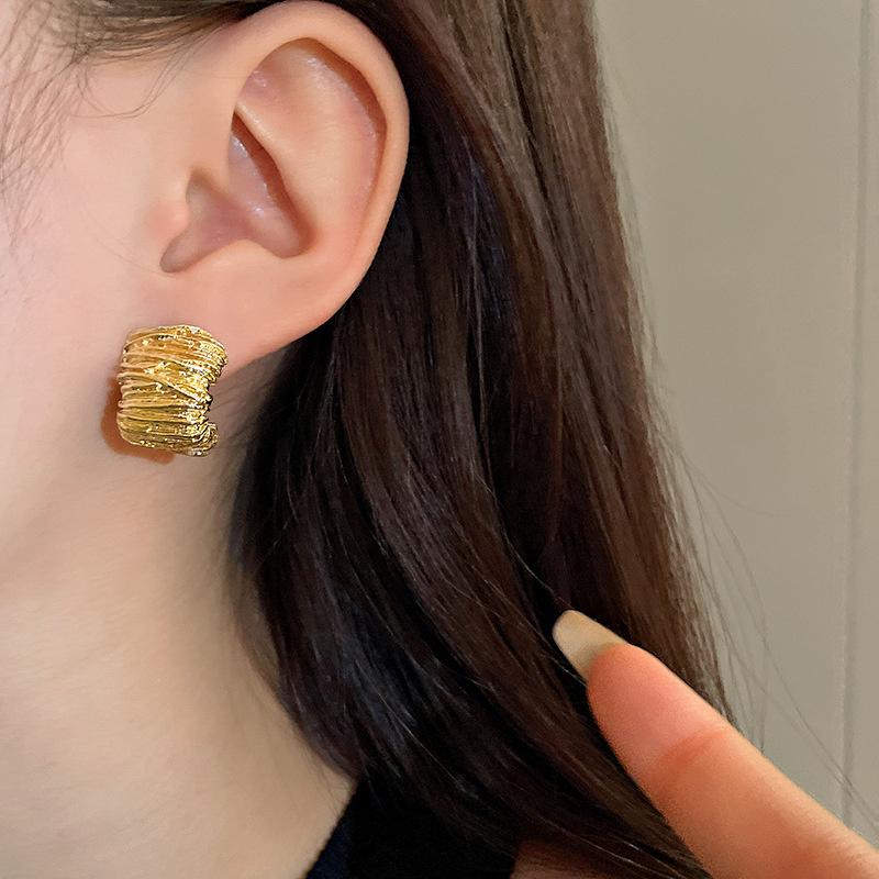 

Панк геометрические золотые металлические серьги-гвоздики для женщин винтажные серебряные серьги ювелирные аксессуары