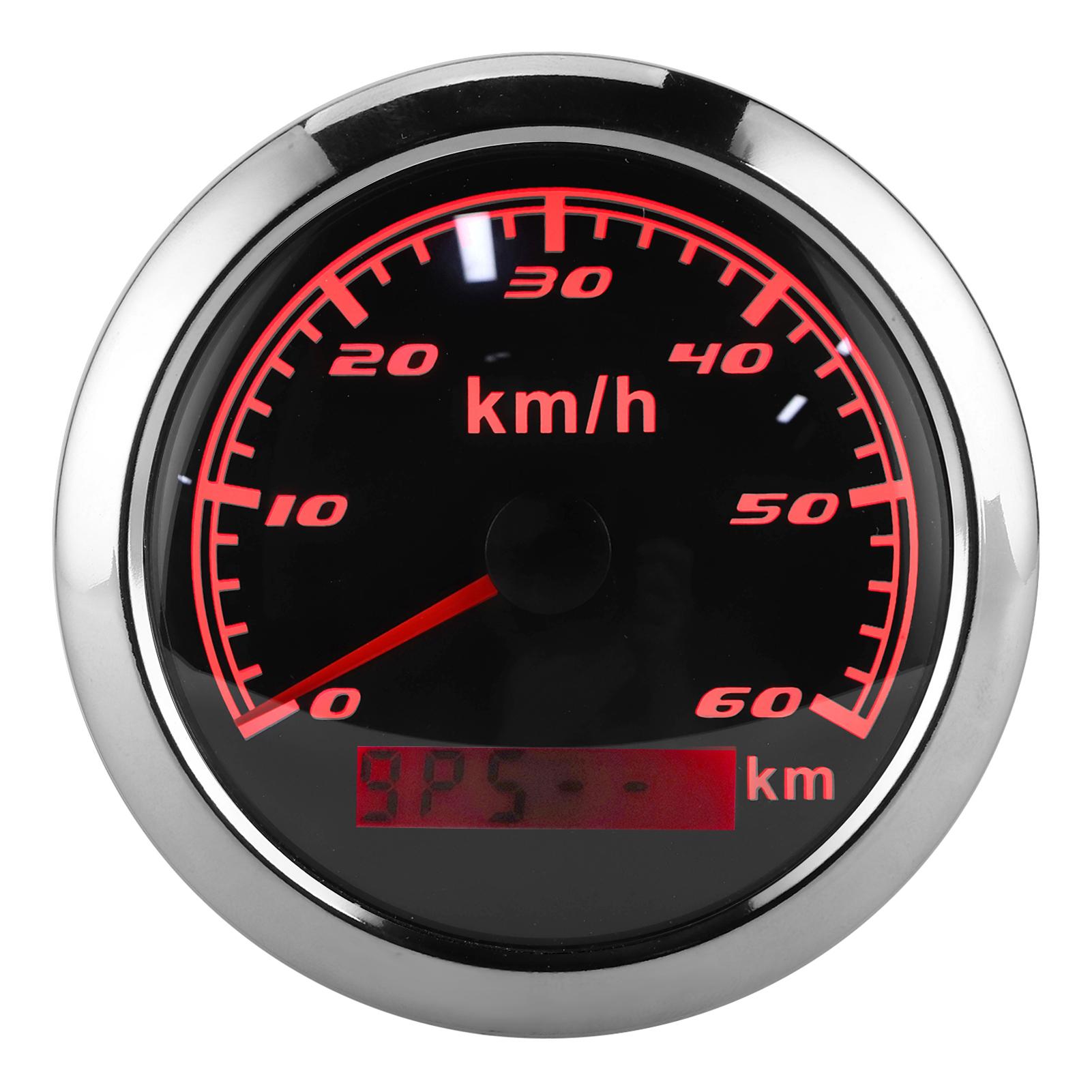 

85mm 60KM H GPS Speedometer IP67 Waterproof Universal for Marine Ships Yachts Car MotorcycleBlack Dial