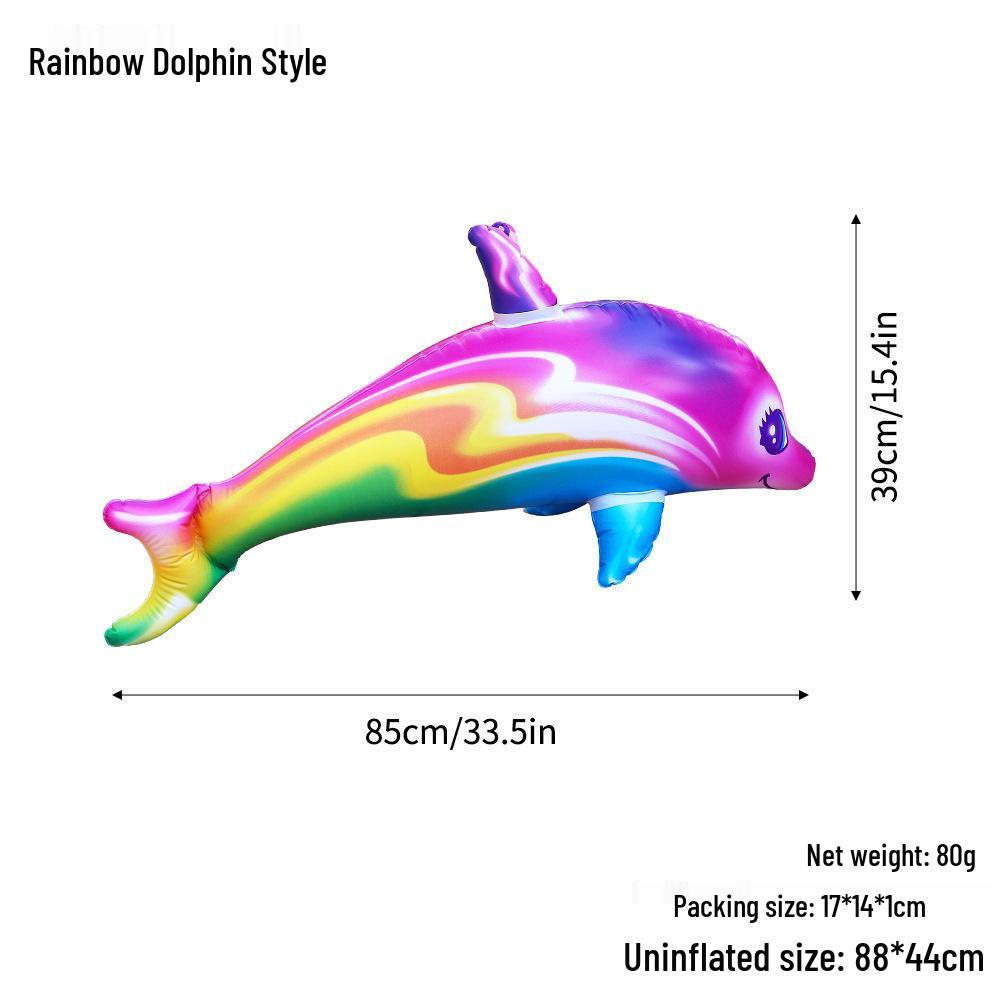 Starry Sky Inflatable Dolphin Pool Toy for Kids & Adults